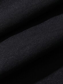 FRIFUL Women's Summer Solid Color Patchwork Sheer Lace Hollow Out Pants - Black - View 3