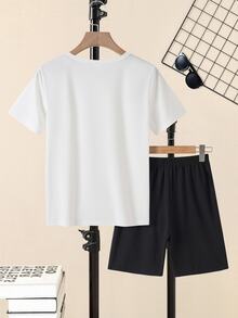 SHEIN Tween Boys Set Kolor Kantong Kartun Casual - MultiWarna - View 2