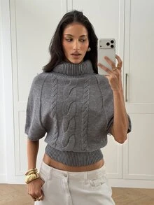Aloruh Women's Solid Color Casual Versatile Everyday Sweater Office Brunch Light Grey Autumn - Grey - View 9