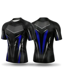 Acti Log Men's Striped Print Raglan Short Sleeve Sports T-Shirt, Gym - Black - View 2