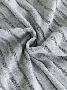 SHEIN Vintaside Kids 女嬰 2 件組長袖上衣喇叭褲套裝，高領不對稱下擺，可愛圖案韓風灰色秋季親子套裝 - 灰色 - 查看 8