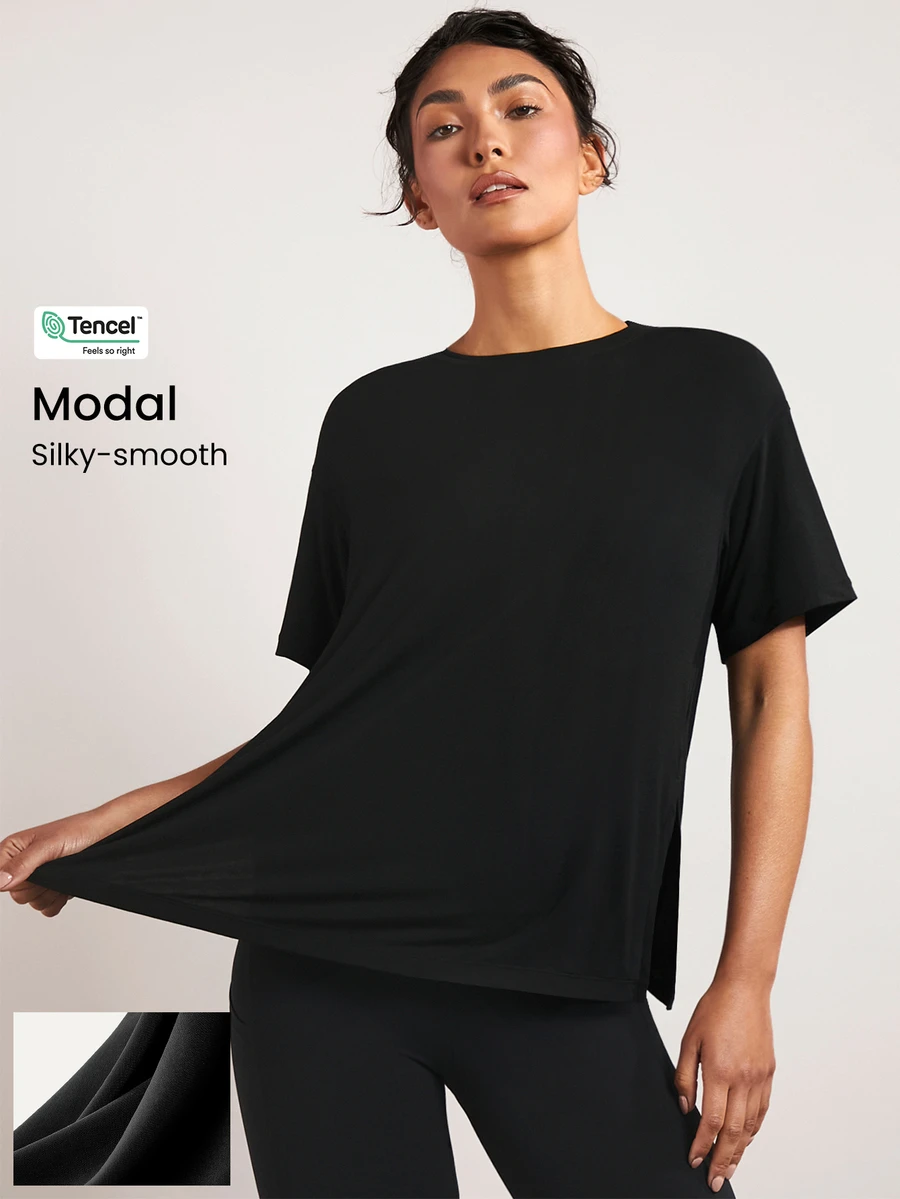 GLOWMODE Tencel Modal Oversized Everymode Tee Daily Casual Compression Shirt