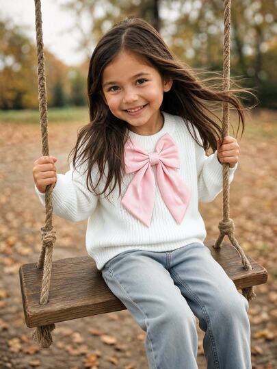 SHEIN Young Girl Young Girl's And Young Girl Sweater