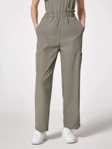 TaskEZ Solid Color Scrub Pants With Pockets,  Uniform Bottom Clothes - Grey - View 7