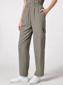 TaskEZ Solid Color Scrub Pants With Pockets,  Uniform Bottom Clothes - Grey - View 9