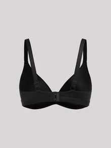 Veilyse 2pcs V-Neck Women's Comfortable Wireless Soft Cup Solid Color Bras - Multicolor - View 5