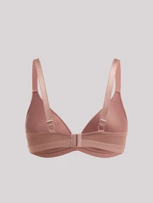 Veilyse 2pcs V-Neck Women's Comfortable Wireless Soft Cup Solid Color Bras - Multicolor - View 7