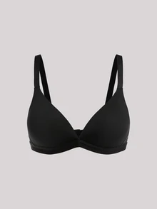 Veilyse 2pcs V-Neck Women's Comfortable Wireless Soft Cup Solid Color Bras - Multicolor - View 4