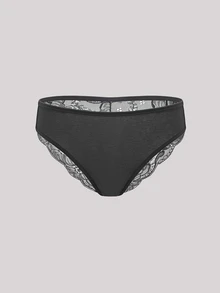 Hourtrue 3pcs/Set Solid Color Lace Patchwork Hollow Out Spaghetti Strap Sexy & Romantic Ladies Underwear - Multicolor - View 12