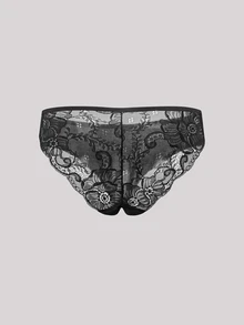 Hourtrue 3pcs/Set Solid Color Lace Patchwork Hollow Out Spaghetti Strap Sexy & Romantic Ladies Underwear - Multicolor - View 15
