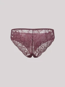 Hourtrue 3pcs/Set Solid Color Lace Patchwork Hollow Out Spaghetti Strap Sexy & Romantic Ladies Underwear - Multicolor - View 17