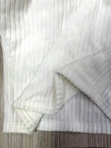 GlowEve Women's Elegant Solid Color Wrap T-Shirt For Commuting, Autumn/Winter - White - View 8