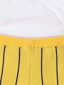 SHEIN Baby Boy Fall Winter Striped Color Block Sweater Pants , Back To School, Cozy Soft, Festival Christmas - Black - View 5