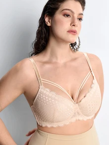 3pcs Plus Size Lace Bras, Comfortable Underwire Bras For Women - Multicolor - View 8