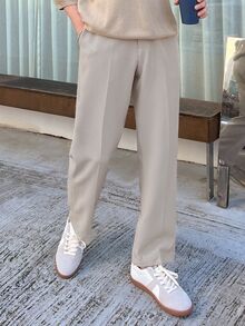 DAZY Men's Casual Versatile Commute Solid Color Dress Pants Fall - Apricot - View 1