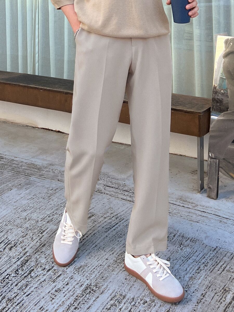 DAZY Men's Casual Versatile Commute Solid Color Dress Pants Fall - Apricot - View 1
