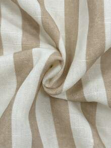 SHEIN Franclia 女款米色荷葉邊單排扣休閒法式優雅日常穿著襯衫，適合早午餐、辦公室、夏季 - 杏色 - 查看 5