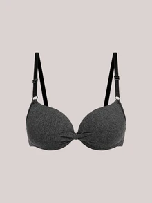 Veilyse 3pcs/Set Women's Comfortable Colorful Wireless Cotton Soft Cup Push Up Bra Set, Suitable For Small Bust - Multicolor - View 12