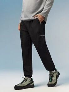 Caldwick Men's Casual Multi-Pocket Outdoor Cargo Pants, Autumn/Winter Black Spring Sports - Black - View 1
