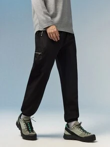 Caldwick Men's Casual Multi-Pocket Outdoor Cargo Pants, Autumn/Winter Black Spring Sports - Black - View 6