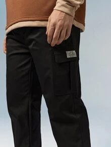 Caldwick Men's New Spring/Autumn Workwear Long Pants, Multi-Pocket Loose Casual Minimalist Versatile Japanese Style Joggers, Runs Small, Recommend Ordering One Size Up - Black - View 4