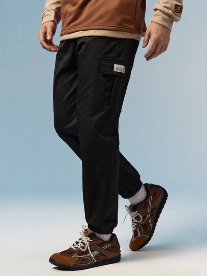 Caldwick Men's New Spring/Autumn Workwear Long Pants, Multi-Pocket Loose Casual Minimalist Versatile Japanese Style Joggers, Runs Small, Recommend Ordering One Size Up