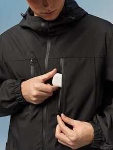 Caldwick Jaket Kasual Pria, Olahraga Luar Ruangan, Ringan - Hitam - View 7