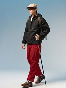 Caldwick [Lightweight Soft Jacket] Men's Casual Lightweight Soft Hooded Zip-Up Jacket With Drawstring And Pockets, Perfect For Outdoor Activities, Lightweight Style Suitable For Spring, Summer, Autumn Wear, Place In Ventilated Area To Disperse Odor - Black - View 9