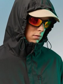 Caldwick [Lightweight Soft Jacket] Men's Casual Lightweight Soft Hooded Zip-Up Jacket With Drawstring And Pockets, Perfect For Outdoor Activities, Lightweight Style Suitable For Spring, Summer, Autumn Wear, Place In Ventilated Area To Disperse Odor - Black - View 6