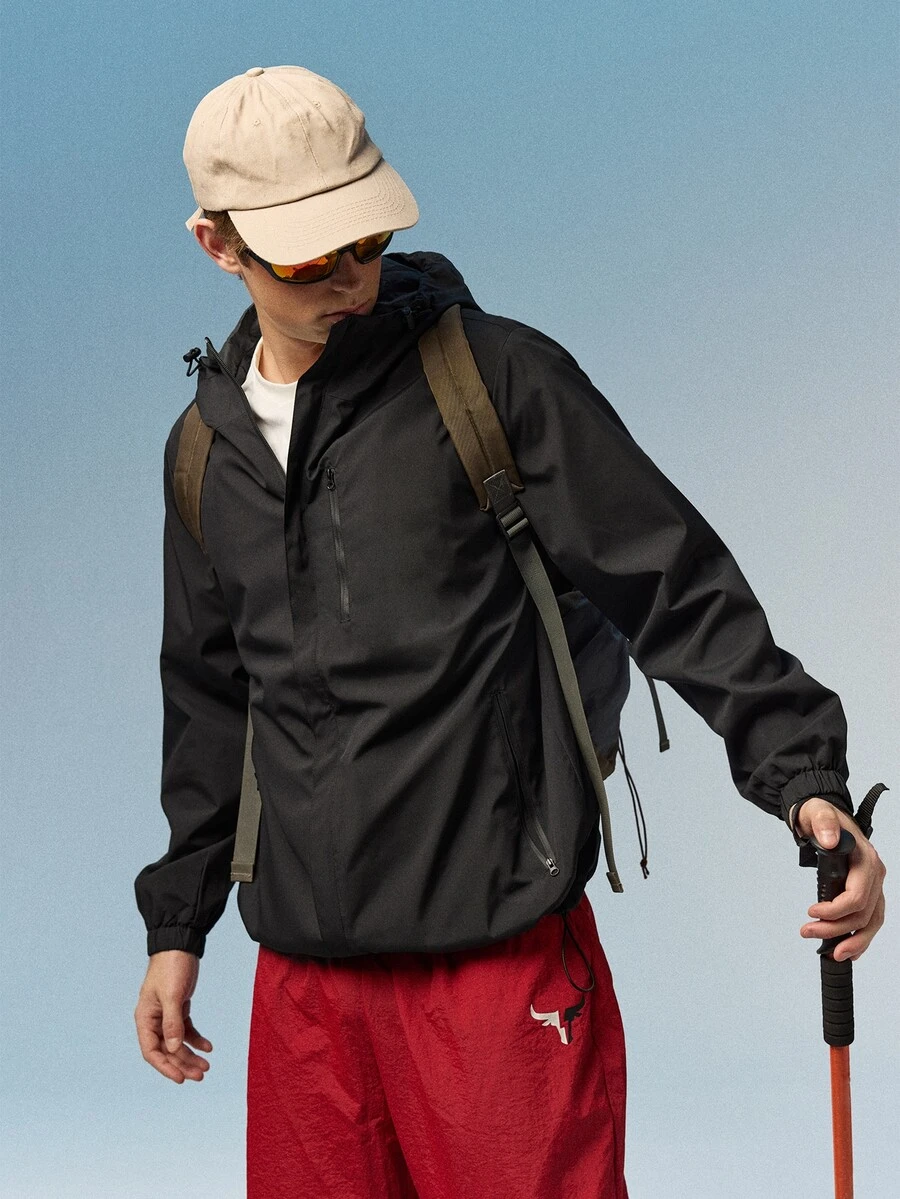 Caldwick [Lightweight Soft Jacket] Men's Casual Lightweight Soft Hooded Zip-Up Jacket With Drawstring And Pockets, Perfect For Outdoor Activities, Lightweight Style Suitable For Spring, Summer, Autumn Wear, Place In Ventilated Area To Disperse Odor