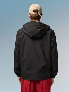 Caldwick [Lightweight Soft Jacket] Men's Casual Lightweight Soft Hooded Zip-Up Jacket With Drawstring And Pockets, Perfect For Outdoor Activities, Lightweight Style Suitable For Spring, Summer, Autumn Wear, Place In Ventilated Area To Disperse Odor - Black - View 4