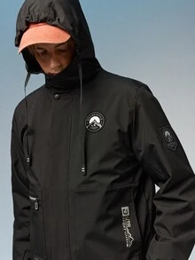 Caldwick Men's Outdoor Casual Sports Jacket Hooded Windbreaker Hiking Coat - Black - View 8