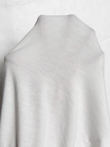 Rosumi Setelan 2 Potong Wanita Ukuran Besar untuk Musim Panas, Motif Garis-garis, Lengan Kelelawar, Terdiri dari Kaos Lengan Pendek dan Celana Panjang Lebar - Blue and White - View 11