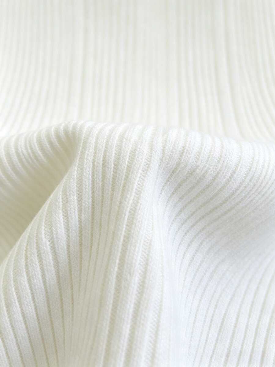 Modelyn Solid Button Front Sweater Vest - White - View 1