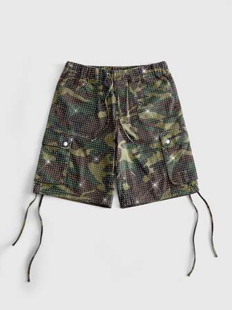 Street Life Men's Camouflage Cargo Denim Shorts