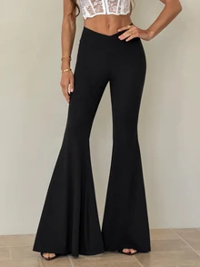 SHEIN Tall Purple Vest And Straight-Leg Trousers: An Elegant Two Pieces Business Suit., Tall Women - Black - View 4