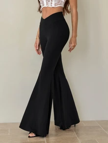 SHEIN Tall Purple Vest And Straight-Leg Trousers: An Elegant Two Pieces Business Suit., Tall Women - Black - View 5