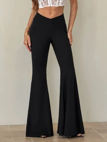 SHEIN Tall Purple Vest And Straight-Leg Trousers: An Elegant Two Pieces Business Suit., Tall Women - Black - View 9