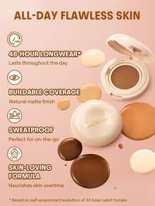 SHEGLAM Lock & Go Long-Lasting 氣墊粉餅-Nude 品牌美妝化妝品 適合女士與女孩 - 裸色 - 查看 4