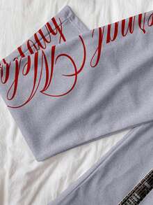 Attitoon Pantalón de chándal con gráfico de guitarra & letras - Multicolor - Ver 5