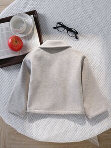 Elladie kids Girls Apricot Short Wool Coat, For Outings, School Activities, Gatherings, Back To School, Autumn Outfit, Winter Fall 2026 - Apricot - View 2