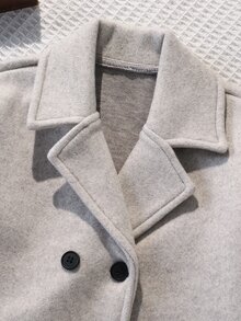 Elladie kids Girls Apricot Short Wool Coat, For Outings, School Activities, Gatherings, Back To School, Autumn Outfit, Winter Fall 2026 - Apricot - View 8
