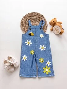 Mono adorable de patchwork 3D para niña, perfecto para looks de estilo callejero en todas las estaciones (primavera, verano, otoño e invierno) - Azul - Ver 5