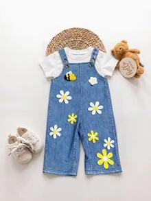 Mono adorable de patchwork 3D para niña, perfecto para looks de estilo callejero en todas las estaciones (primavera, verano, otoño e invierno) - Azul - Ver 7