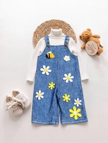Mono adorable de patchwork 3D para niña, perfecto para looks de estilo callejero en todas las estaciones (primavera, verano, otoño e invierno) - Azul - Ver 6