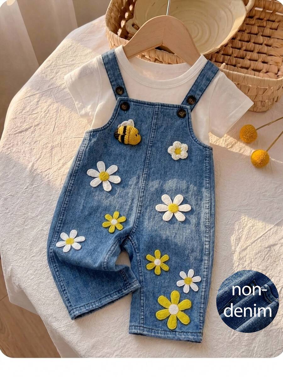 Mono adorable de patchwork 3D para niña, perfecto para looks de estilo callejero en todas las estaciones (primavera, verano, otoño e invierno) - Azul - Ver 1