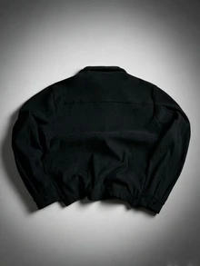 Manfinity Homme Men's Geometric Pattern Long Sleeve Zip-Up Casual Jacket - Black - View 2