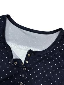 IslaSuriya Women's Short Sleeve T-Shirt With Special Secondary Process Lace Trim - Multicolor - View 6
