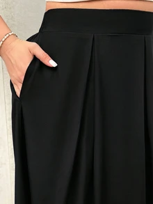 Firerie Falda de cintura alta con detalle plisado talla grande - Multicolor - Ver 8