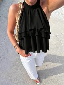 Pariaura Plus Size Women Tops - Black - View 4